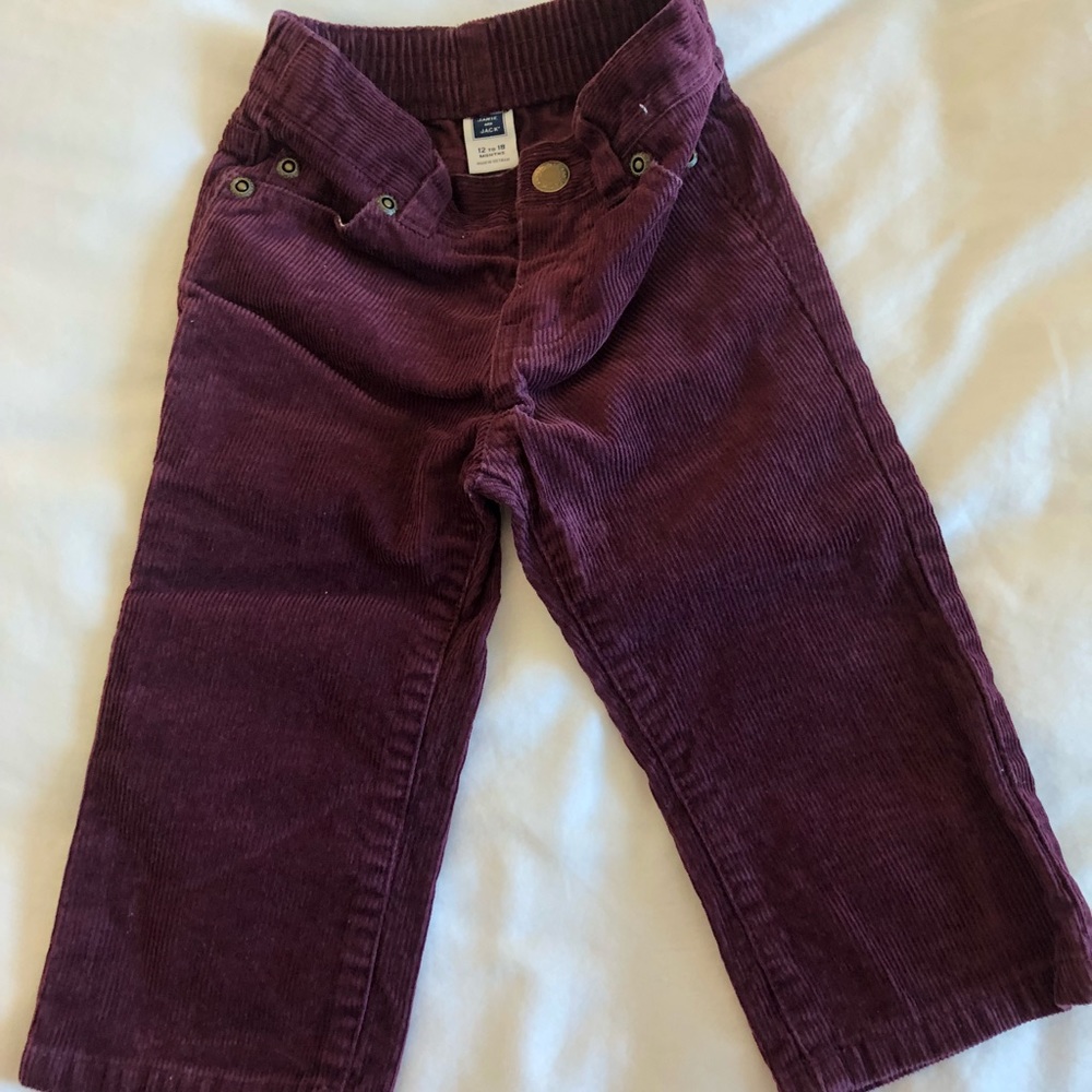 Janie and Jack boys corduroy pants (maroon)